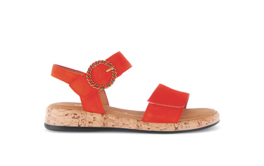 Sandales oranges en cuir velours