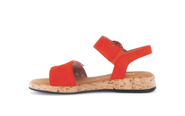Sandales oranges en cuir velours