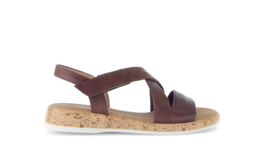 Sandales marron en cuir lisse
