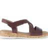 Sandales marron en cuir lisse