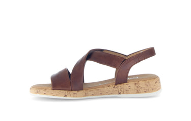 Sandales marron en cuir lisse