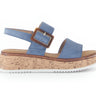 Sandales bleues en cuir velours