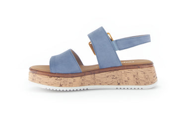 Sandales bleues en cuir velours