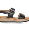 Sandales noires en cuir lisse