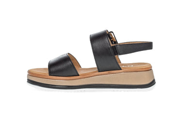 Sandales noires en cuir lisse