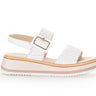 Sandales blanches en cuir lisse