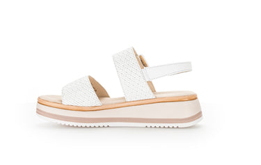 Sandales blanches en cuir lisse