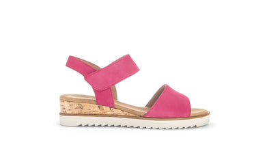 Sandales rose foncé en cuir velours
