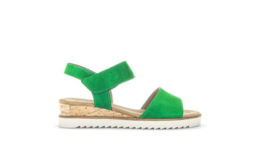 Sandales vertes en cuir velours