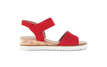 Sandales rouges en cuir velours
