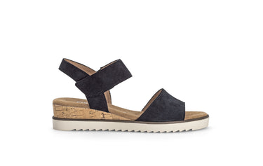 Sandales bleues en cuir velours