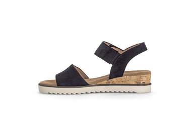 Sandales bleues en cuir velours