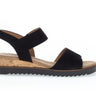 Sandales noires en cuir velours