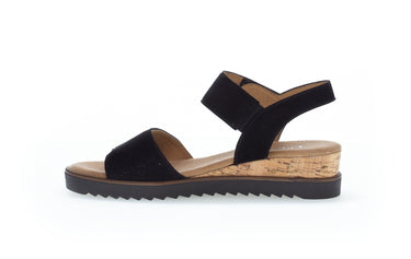 Sandales noires en cuir velours
