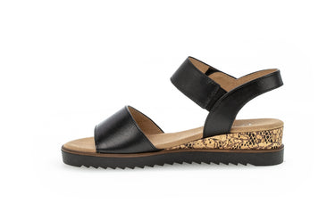 Sandales noires en cuir lisse