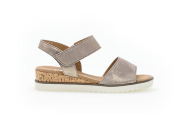 Sandales marron en cuir métallisé