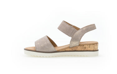 Sandales marron en cuir métallisé
