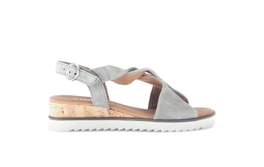 Sandales vertes en cuir velours