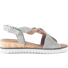 Sandales vertes en cuir velours