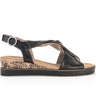 Sandales noires en cuir lisse