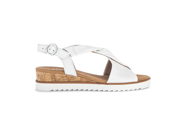 Sandales blanches en cuir lisse