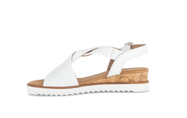 Sandales blanches en cuir lisse