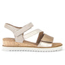 Sandales beige-dorées en cuir métallisé