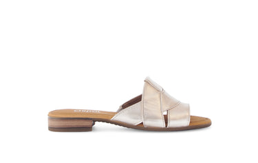 Mules poudrées métallisées en cuir métallisé