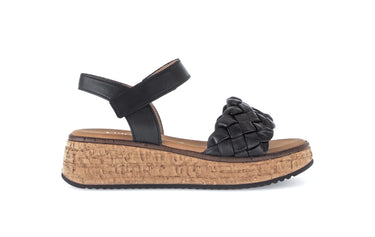 Sandales noires en cuir lisse