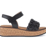Sandales noires en cuir lisse