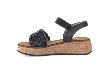 Sandales noires en cuir lisse