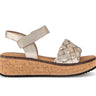 Sandales dorées en cuir lisse