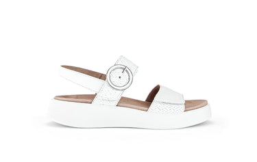 Sandales blanches en cuir (semelles amovibles)