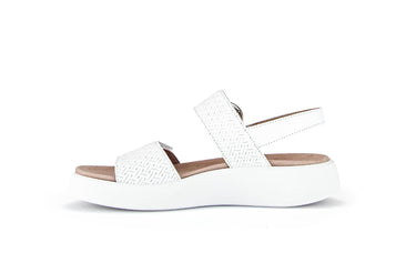 Sandales blanches en cuir (semelles amovibles)