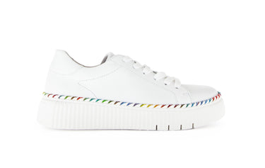 Baskets blanches en cuir lisse