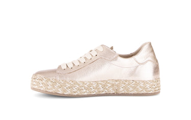 Baskets beiges en cuir