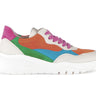 Baskets beiges en cuir imprimé