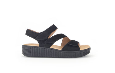 Sandales noires en cuir nubuck