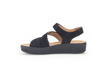 Sandales noires en cuir nubuck