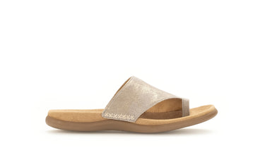 Mules dorées en cuir métallisé