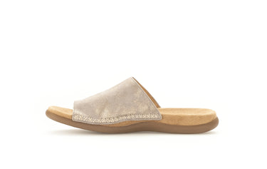 Mules dorées en cuir métallisé