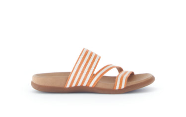 Mules oranges en bande élastique