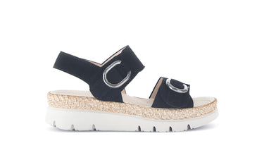 Sandales noires en cuir velours
