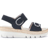 Sandales noires en cuir velours