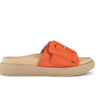 Mules oranges en cuir velours
