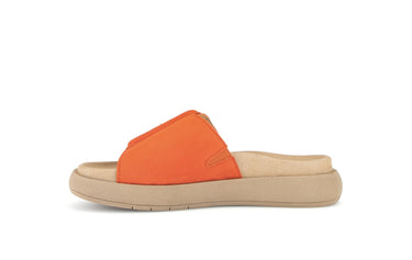 Mules oranges en cuir velours