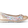 Ballerines fleuries en cuir lisse