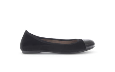 Ballerines noires en cuir velours