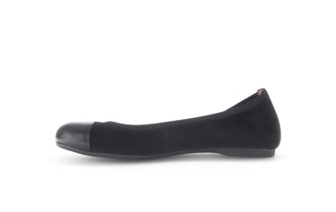 Ballerines noires en cuir velours