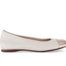 Ballerines blanc crème en cuir lisse